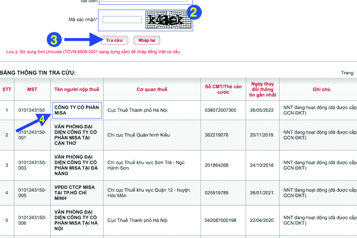 Điền thông tin vào ô để tra cứu